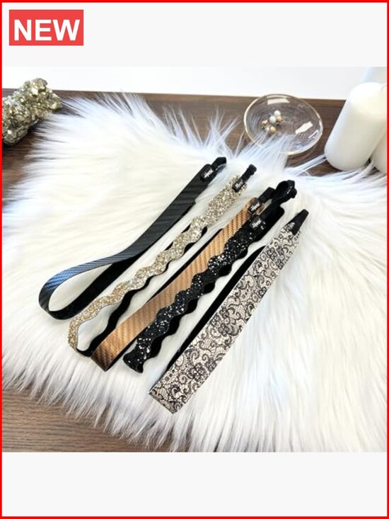 No Slip Velvet Headbands Wrap Adjustable 5pk Hair Accessories main image 4